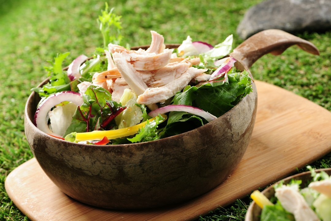 fresh salad with chicken