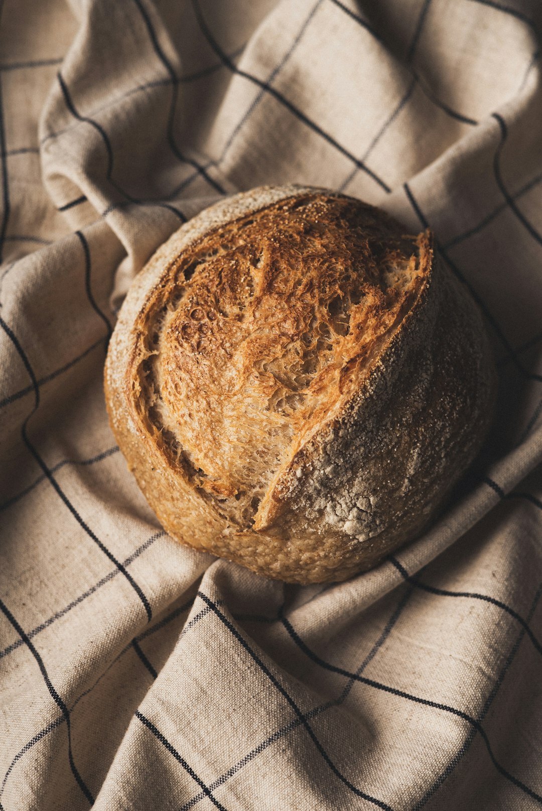 fresh baked bread on table